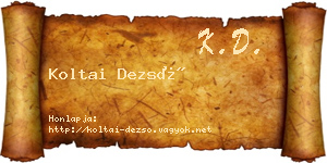 Koltai Dezső névjegykártya