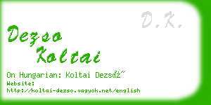 dezso koltai business card